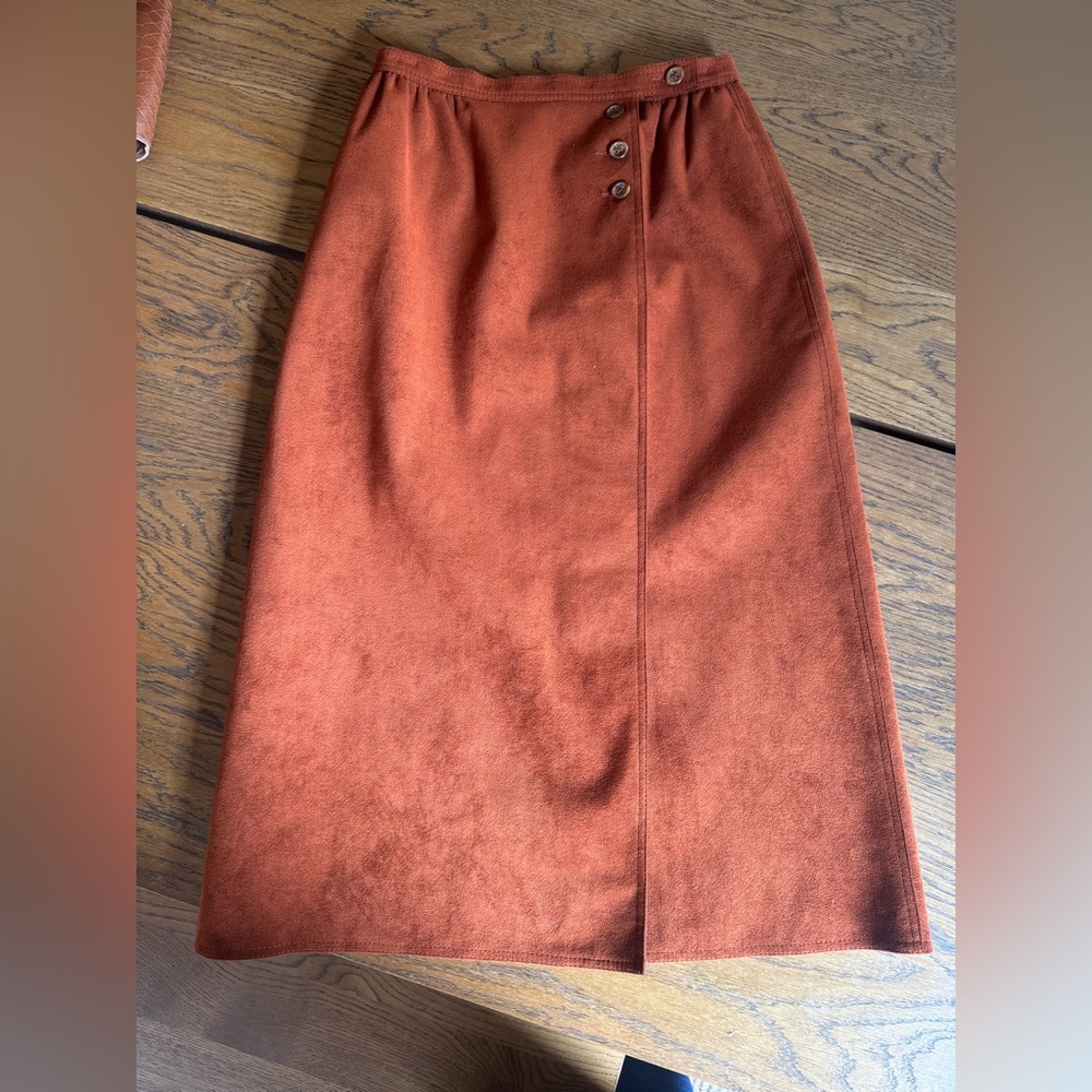 Nordstrom Vintage Western Don assures Skinner Ultra Suede Rust ‎ Skirt